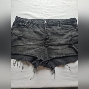 Distressed Black Denim Shorts Old Navy plus Size 20